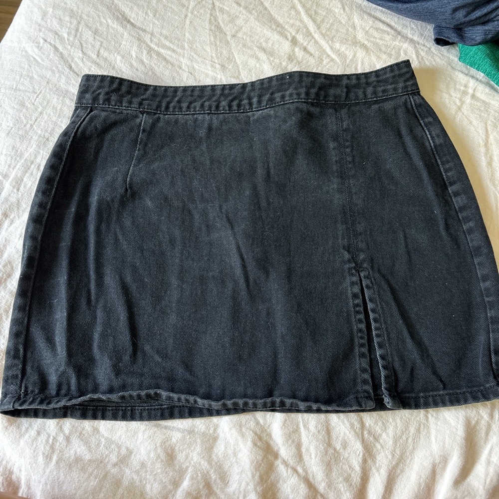 Lioness black denim mini skirt